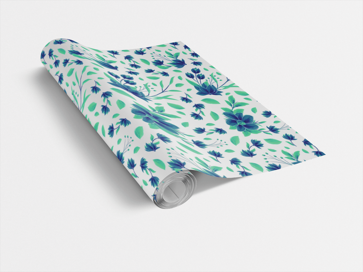 Floral Blue Pop - London Penny Gift Wrap