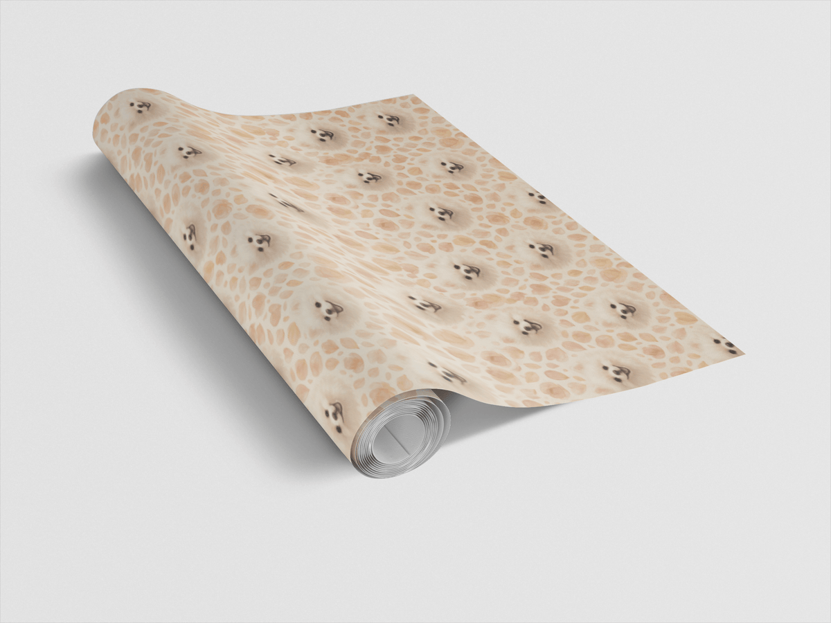 Pomeranian Petals - London Penny Gift Wrap