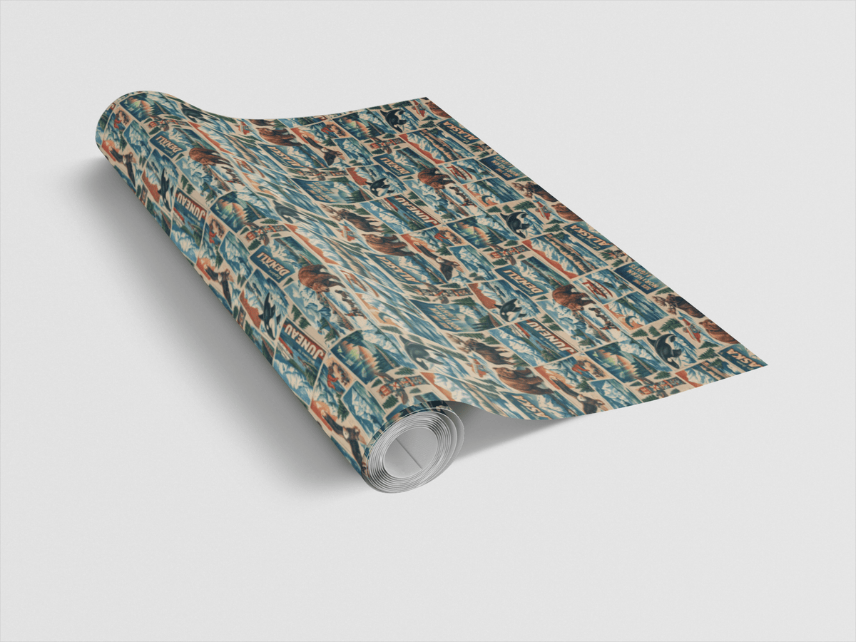 Alaska Postcard Memories - London Penny Gift Wrap