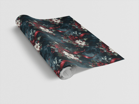 LIMITED TIME | Noir Holiday Bouquet Wrapping Paper - London Penny Gift Wrap