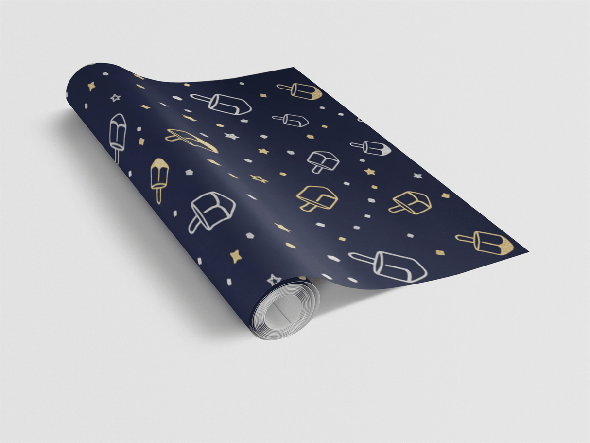 Dreidel Dots - London Penny Gift Wrap
