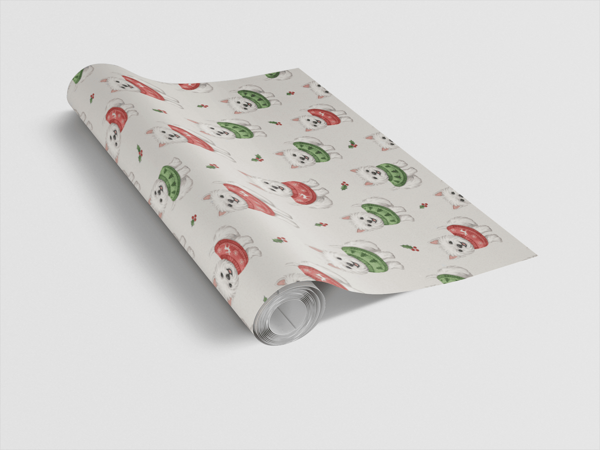White Westie Holiday Sweaters - London Penny Gift Wrap