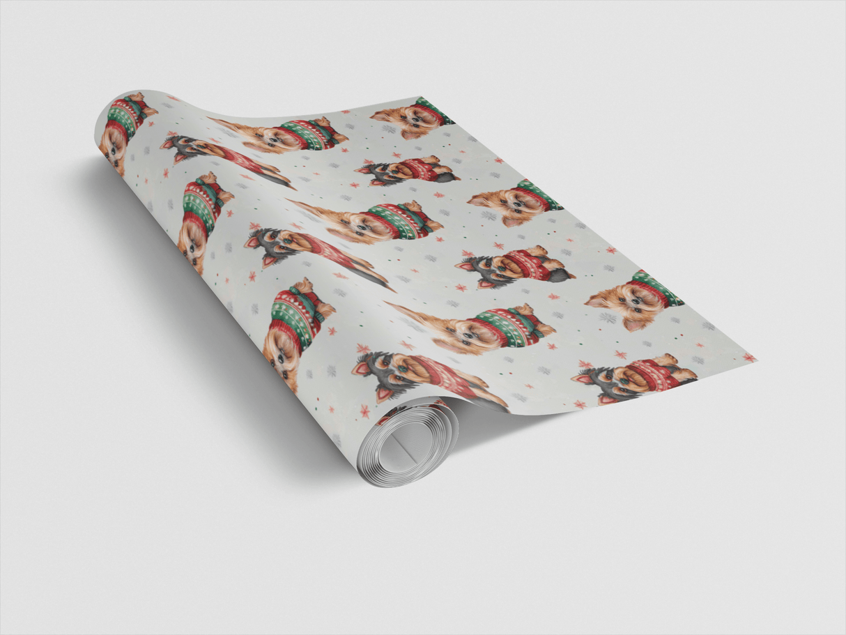 Yorkie Holiday Sweaters - London Penny Gift Wrap