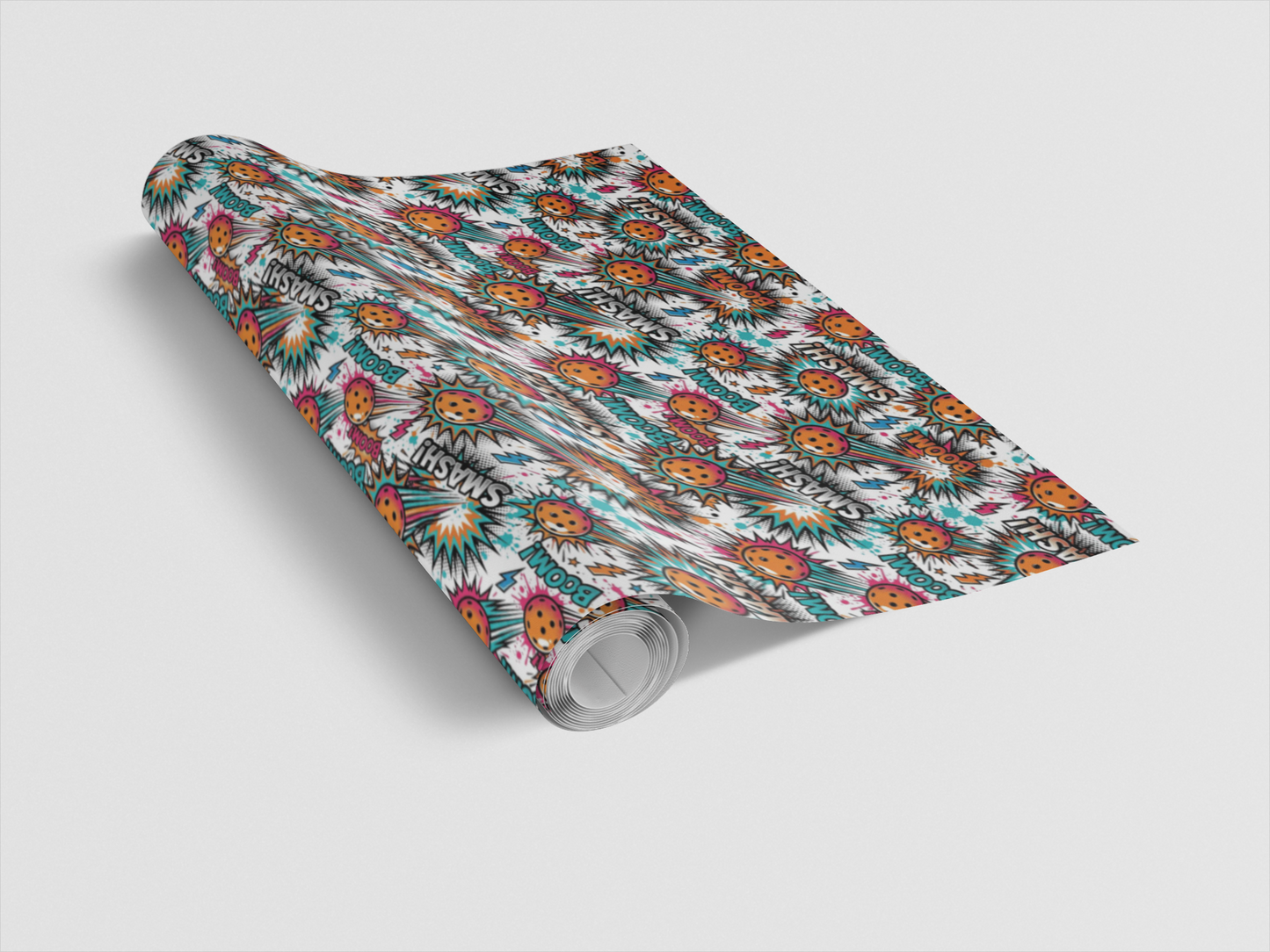 Comic Pop Pickleball Glossy Wrapping Paper