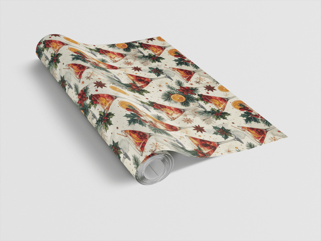 LIMITED TIME | Vintage Cocktail Christmas Wrapping Paper - London Penny Gift Wrap