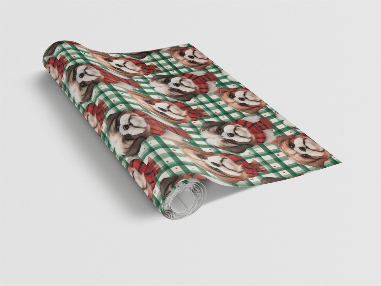 Shih Tzu Plaid Parade - London Penny Gift Wrap