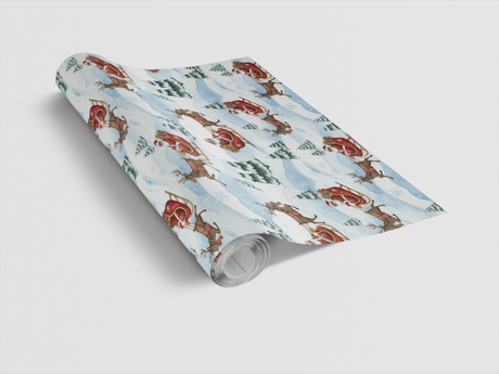 Santa & Sleigh Friends - London Penny Gift Wrap