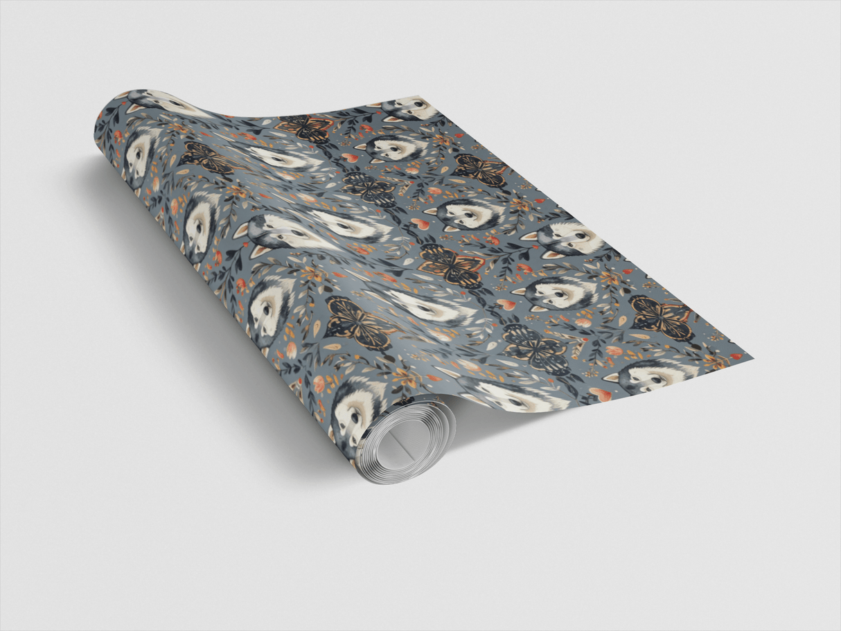 Scandinavian Husky Folk Art (Alaskan Husky) Wrapping Paper - London Penny Gift Wrap