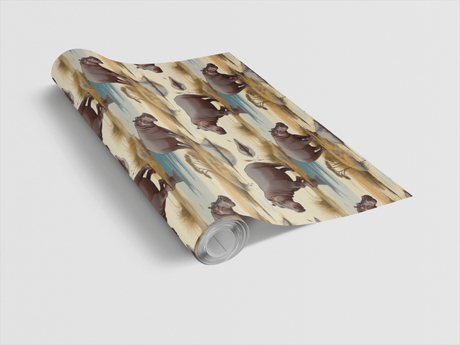 Safari Stroll: Hippopotamus - London Penny Gift Wrap