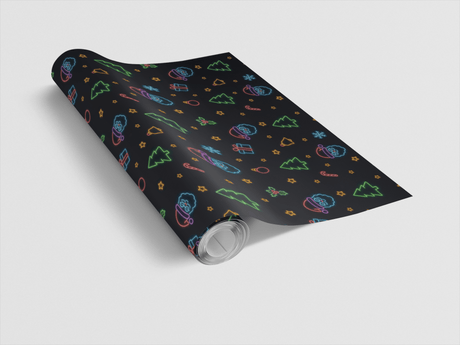 Neon Christmas Glow - London Penny Gift Wrap