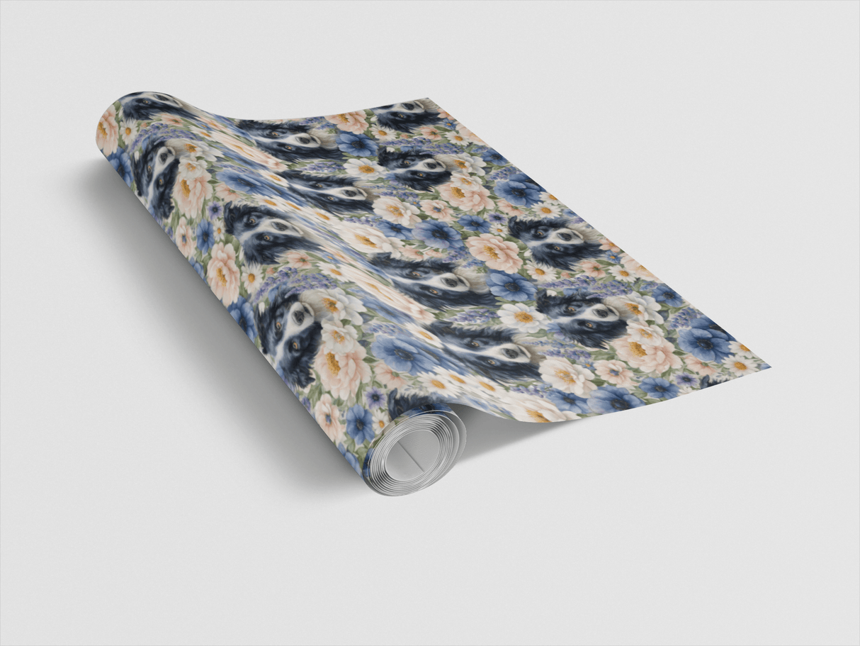 Border Collie Bloom - London Penny Gift Wrap