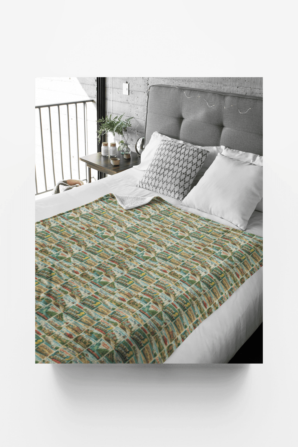 New Jersey Postcard Memories Sherpa Blanket - London Penny Gift Wrap