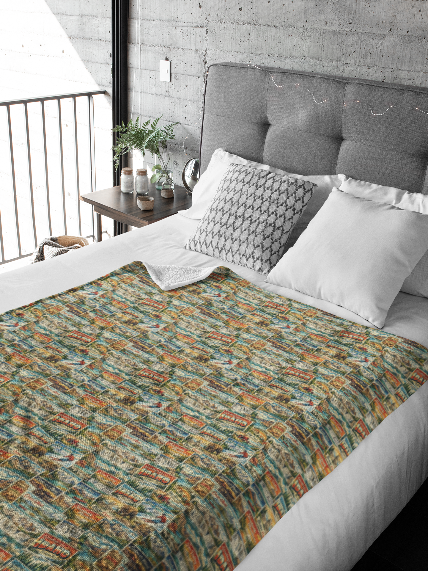 Idaho Postcard Memories Sherpa Blanket