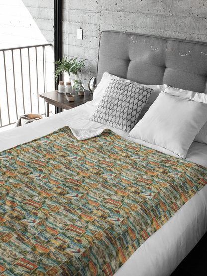 Idaho Postcard Memories Sherpa Blanket