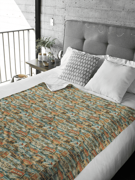 Idaho Postcard Memories Sherpa Blanket - London Penny Gift Wrap