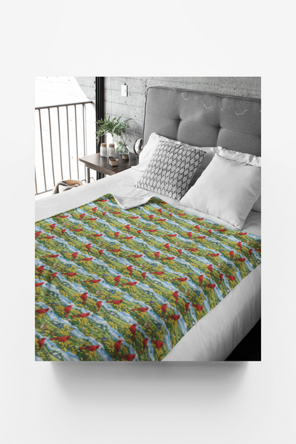 Kentucky Flora & Fauna Sherpa Blanket