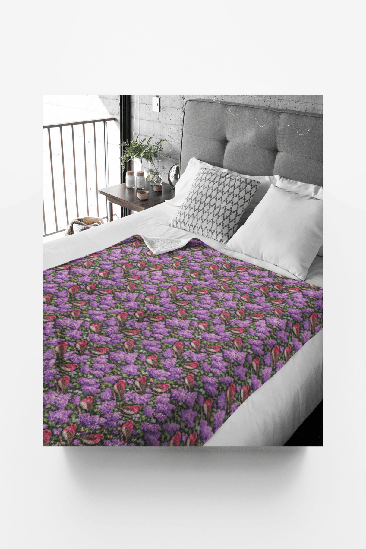 New Hampshire Flora & Fauna Sherpa Blanket - London Penny Gift Wrap