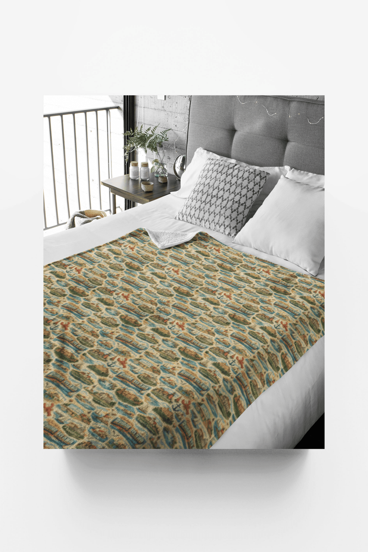 Rhode Island Postcard Memories Sherpa Blanket - London Penny Gift Wrap