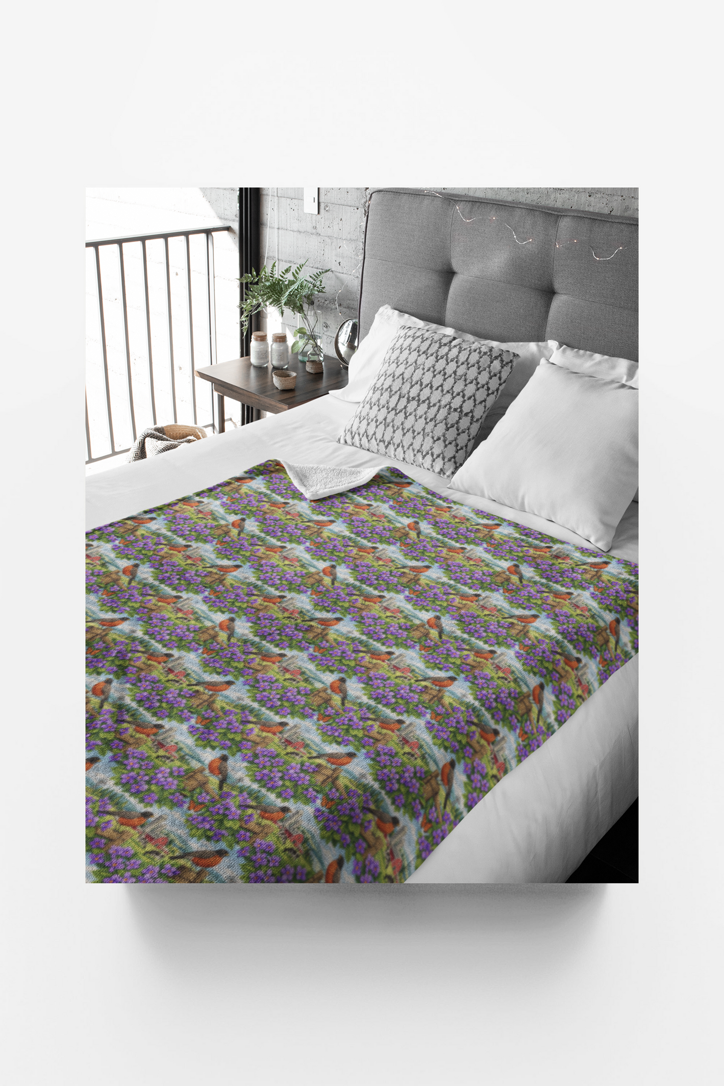 Wisconsin Flora & Fauna Sherpa Blanket