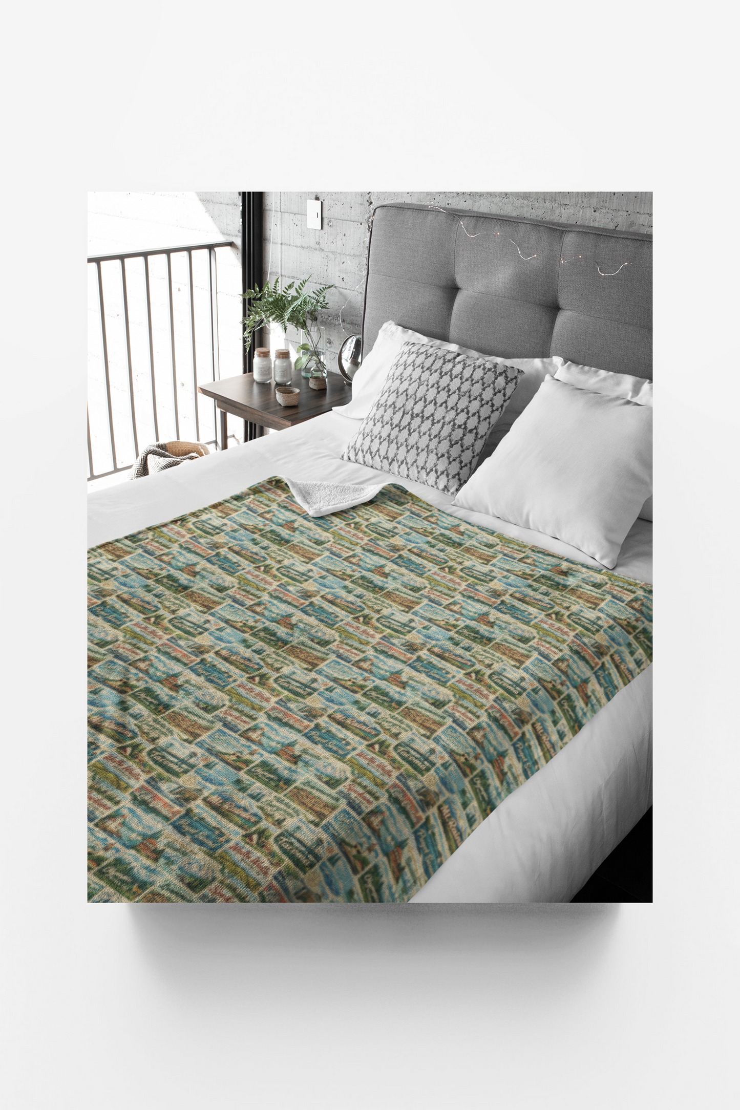 Washington Postcard Memories Sherpa Blanket