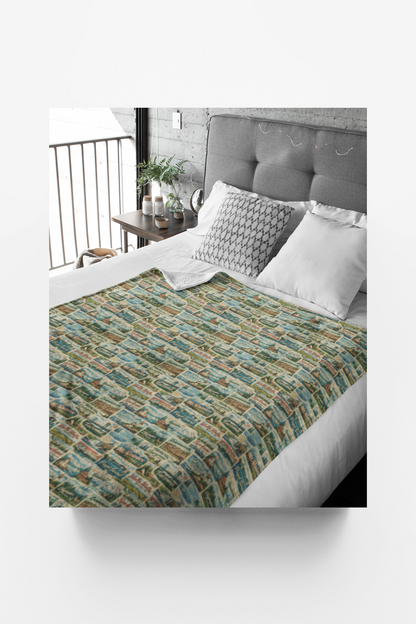 Washington Postcard Memories Sherpa Blanket