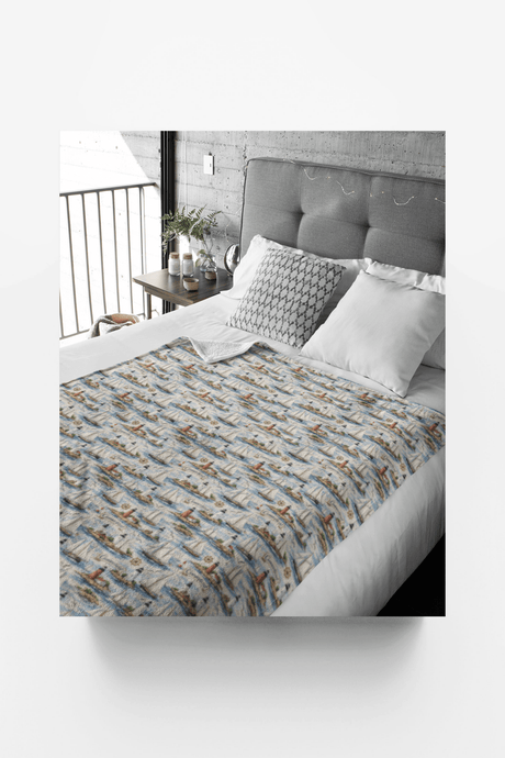 Connecticut Coastal New England Sherpa Blanket - London Penny Gift Wrap