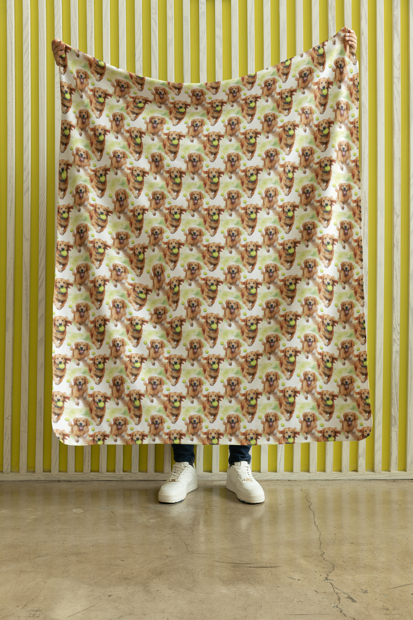 Golden Playtime Sherpa Blanket
