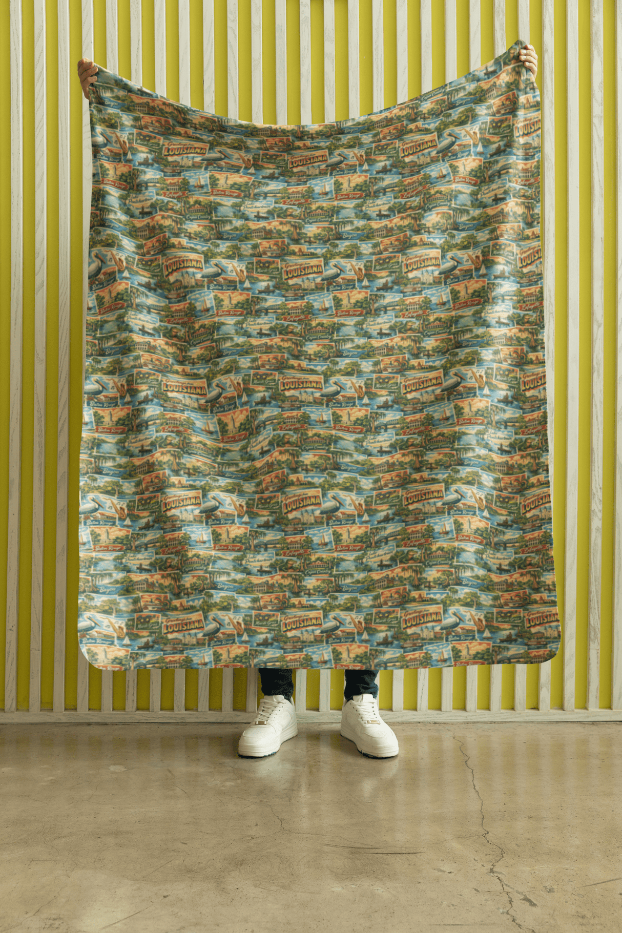 Louisiana Postcard Memories Sherpa Blanket - London Penny Gift Wrap