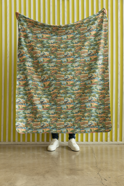 Louisiana Postcard Memories Sherpa Blanket