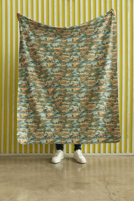 Louisiana Postcard Memories Sherpa Blanket - London Penny Gift Wrap