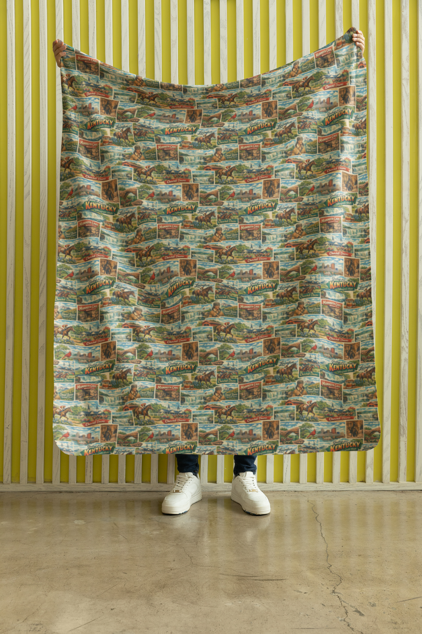 Kentucky Postcard Memories Sherpa Blanket