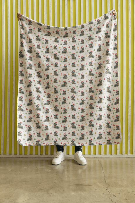 Dachshund Noel Sparkle Sherpa Blanket - London Penny Gift Wrap