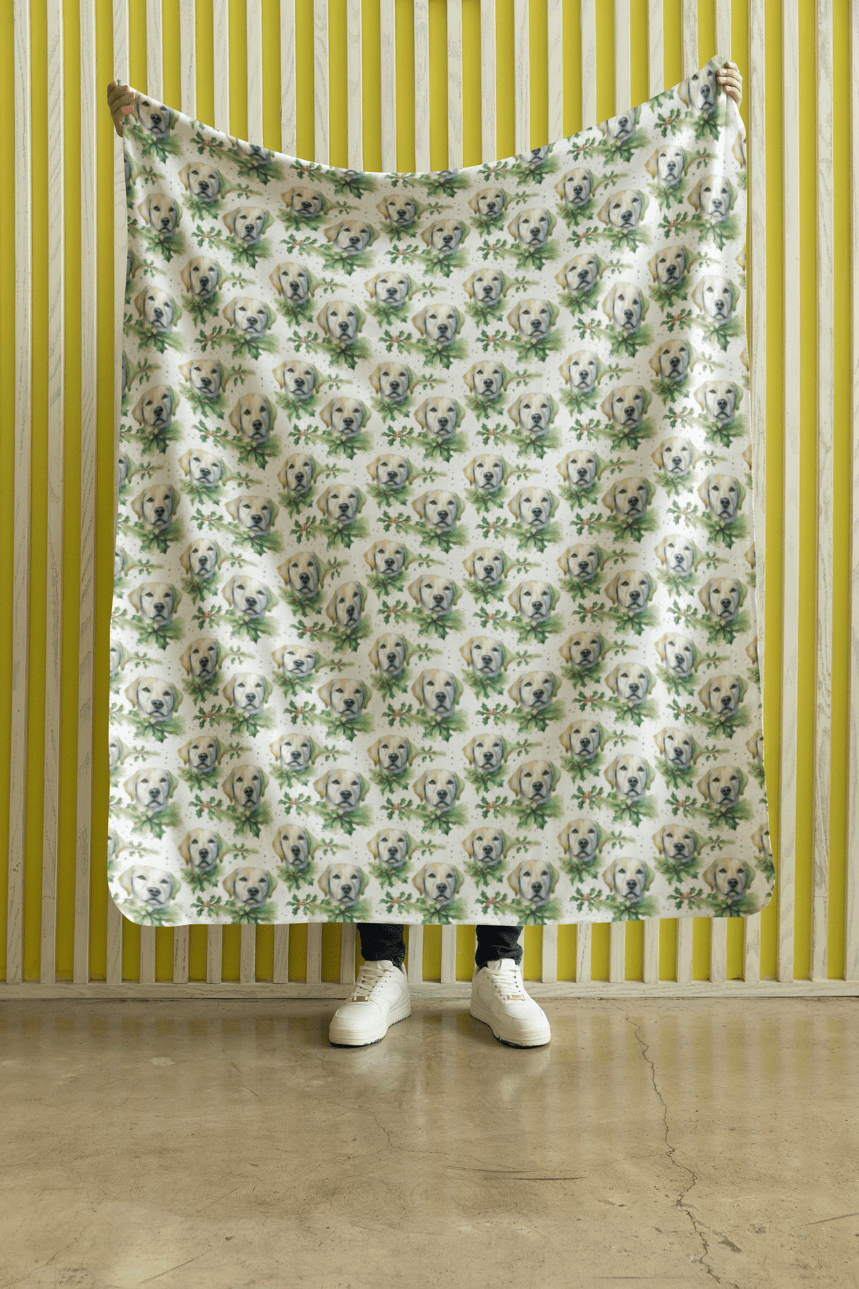 Wrapped in Golden Woofs Sherpa Blanket - London Penny Gift Wrap
