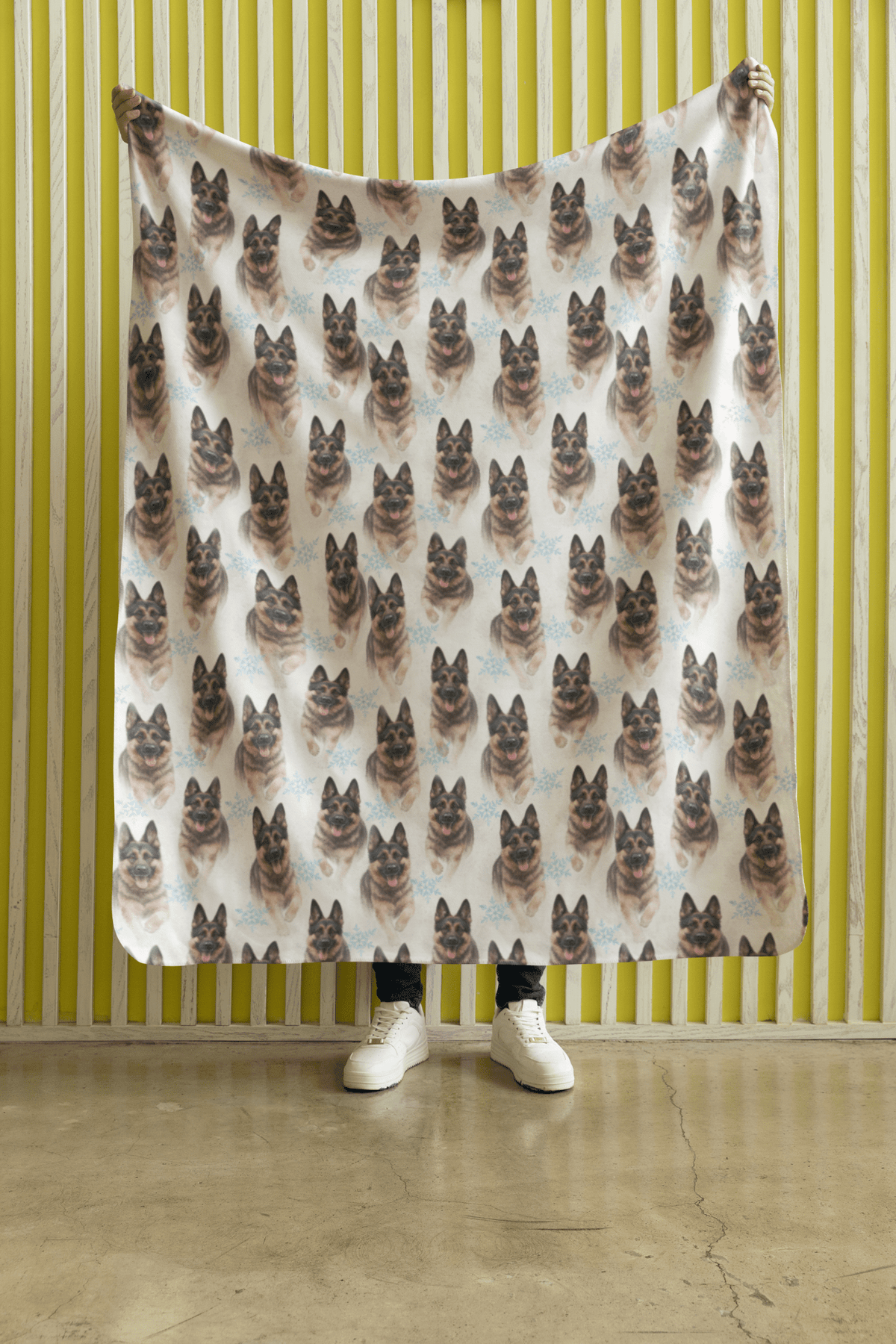 Snowflakes & Shepherds Sherpa Blanket - London Penny Gift Wrap