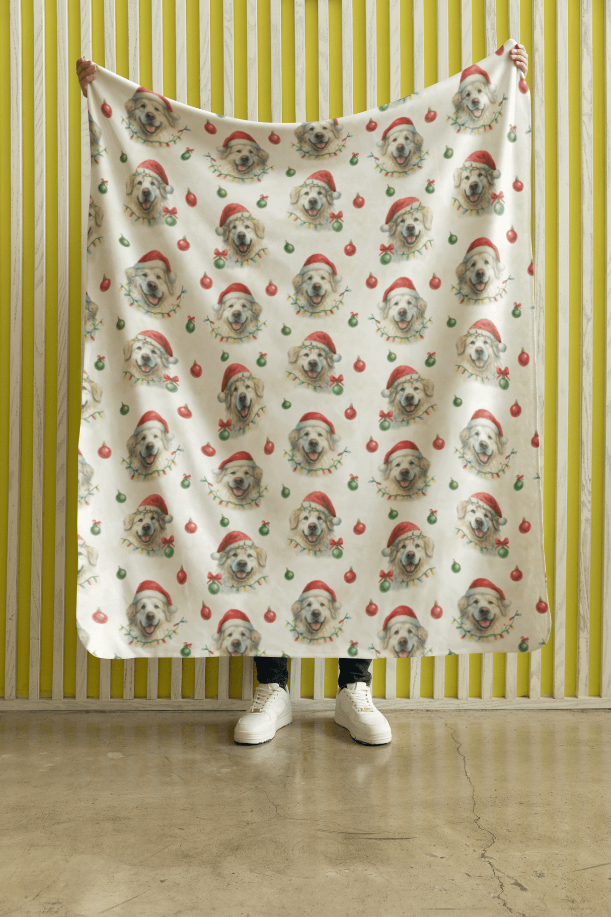 Golden Glow Christmas Sherpa Blanket - London Penny Gift Wrap