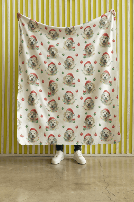 Golden Glow Christmas Sherpa Blanket - London Penny Gift Wrap