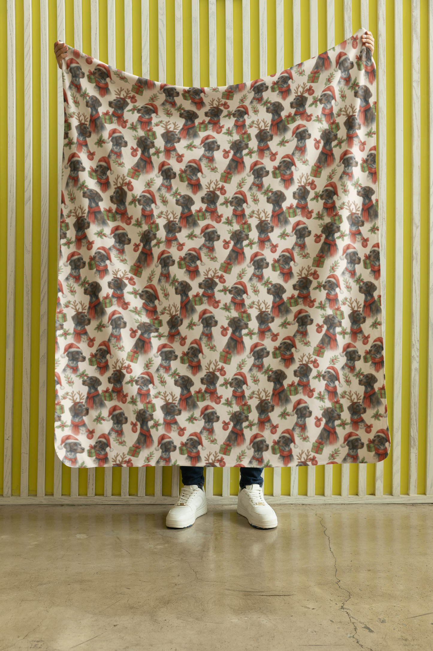 Mistletoe & Pointer Toes Sherpa Blanket