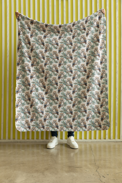 Winter Hoots Sherpa Blanket