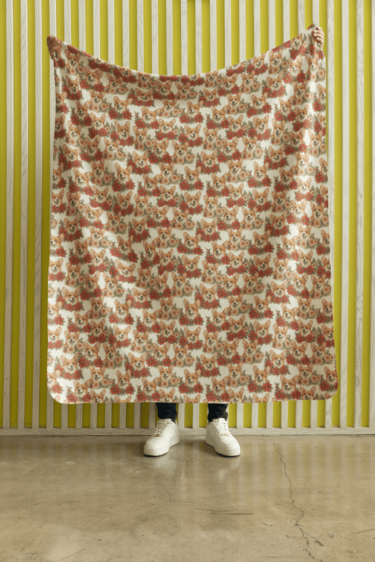 A Very Merry Corgi Christmas Sherpa Blanket - London Penny Gift Wrap