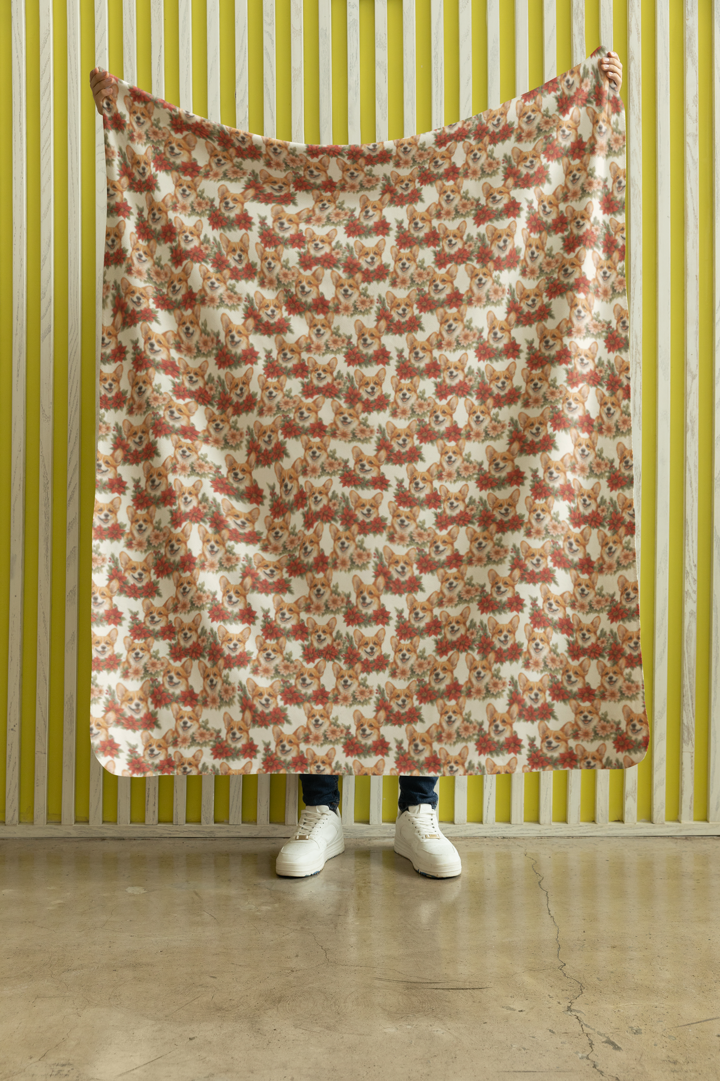 A Very Merry Corgi Christmas Sherpa Blanket