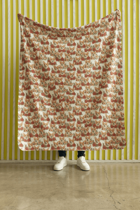 A Very Merry Corgi Christmas Sherpa Blanket - London Penny Gift Wrap