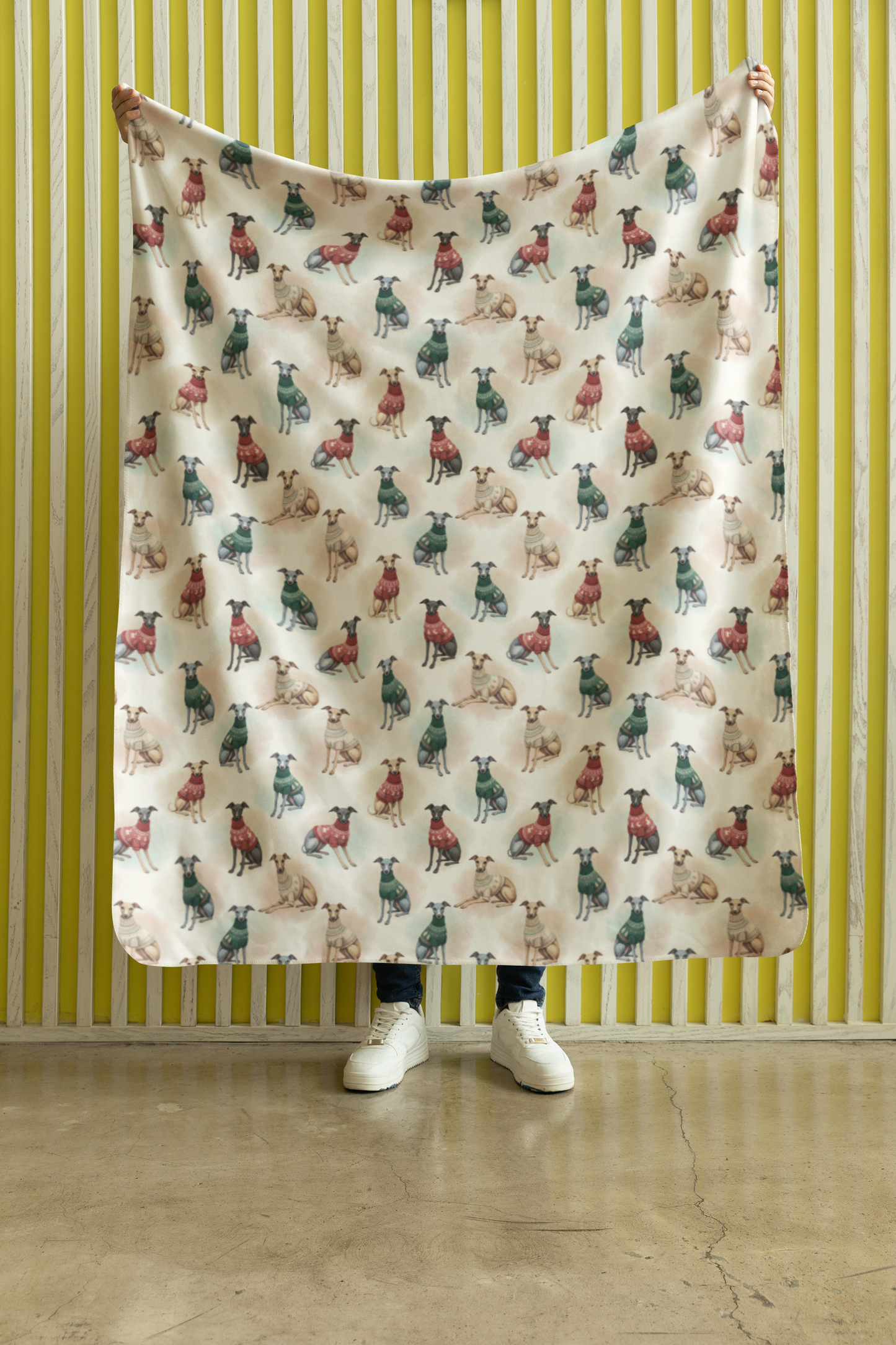 Italian Greyhound Holiday Sweaters Sherpa Blanket