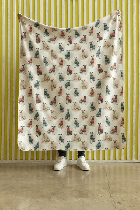 Italian Greyhound Holiday Sweaters Sherpa Blanket - London Penny Gift Wrap
