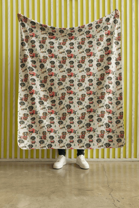 Dashing Dachshunds Sherpa Blanket - London Penny Gift Wrap