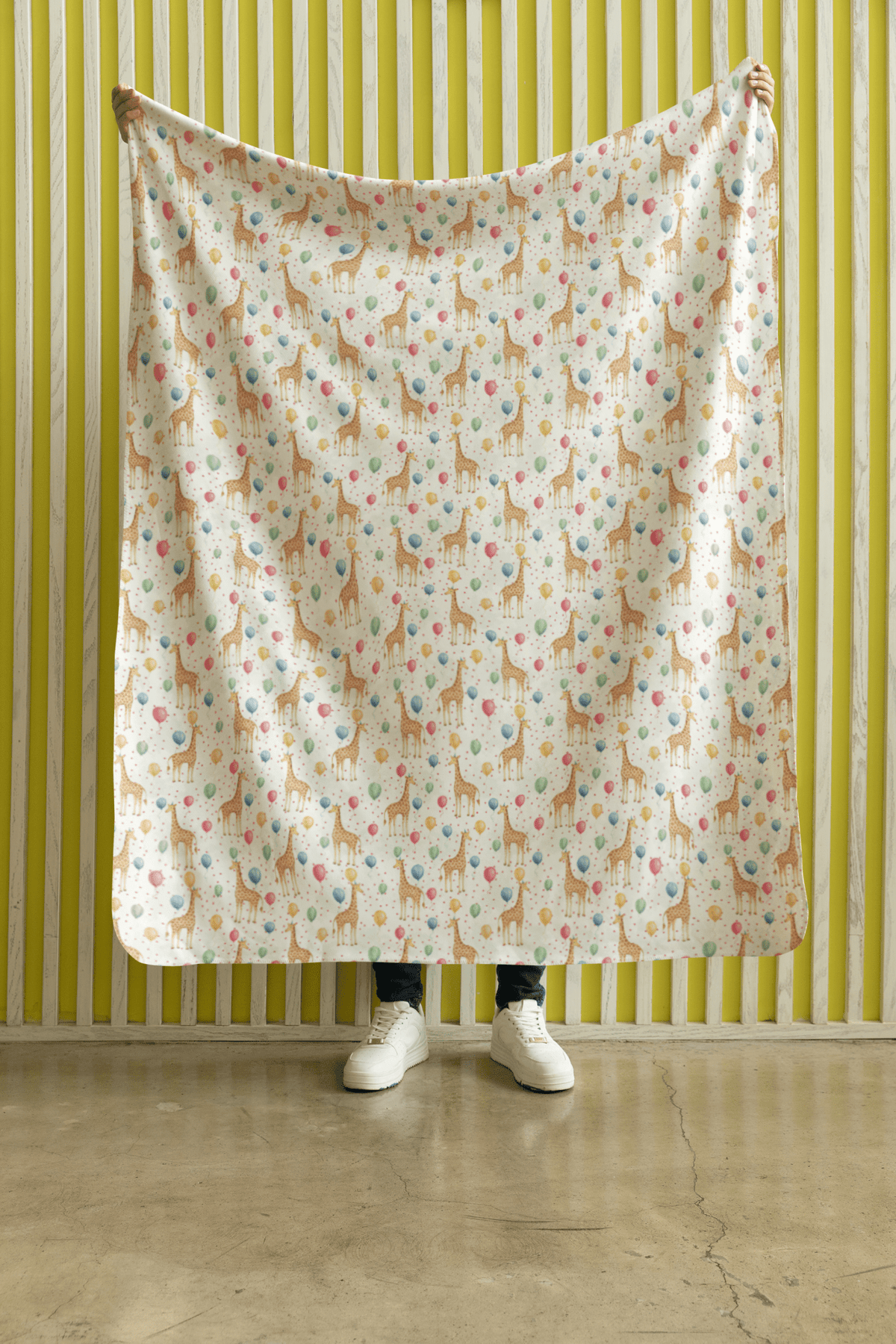 Giraffe Balloon Bash Sherpa Blanket - London Penny Gift Wrap