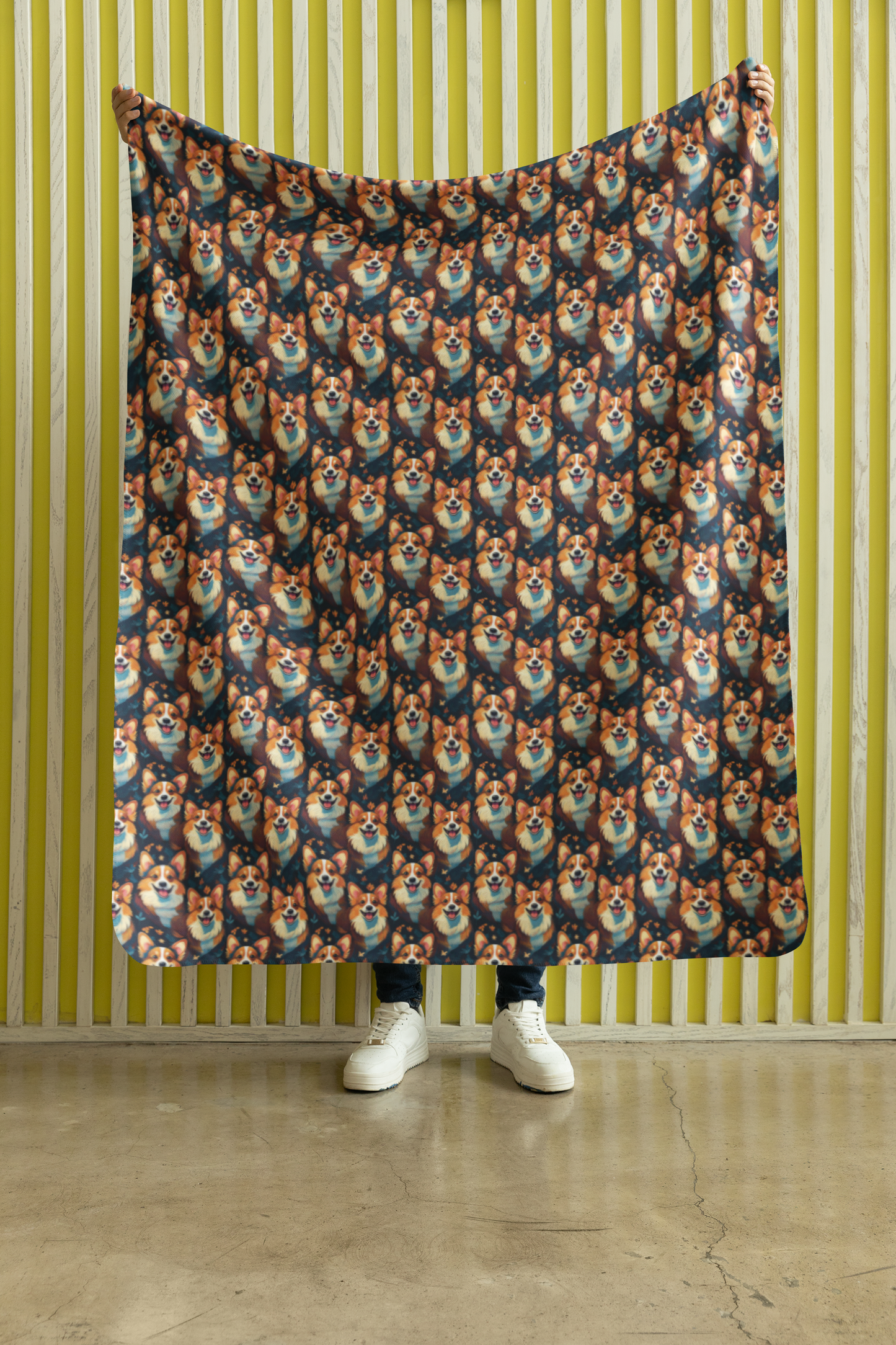 Crown & Corgi Sherpa Blanket