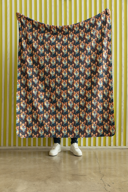 Crown & Corgi Sherpa Blanket