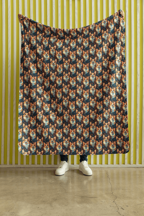 Crown & Corgi Sherpa Blanket - London Penny Gift Wrap