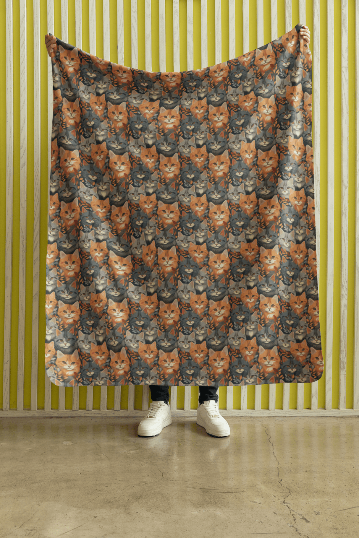 Tiny Tabby Cat Tumbles Sherpa Blanket - London Penny Gift Wrap