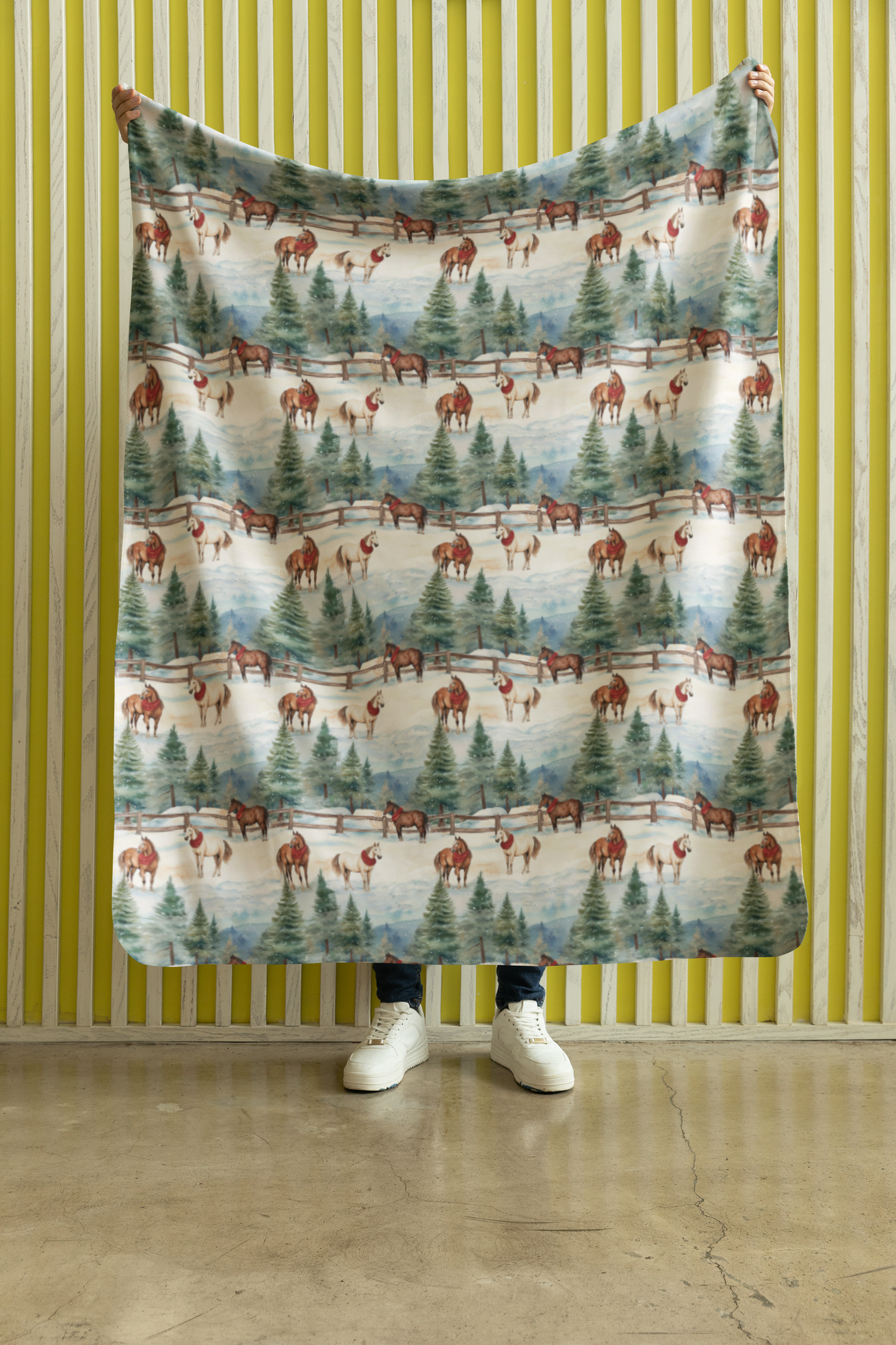 Evergreen Equestrian Sherpa Blanket